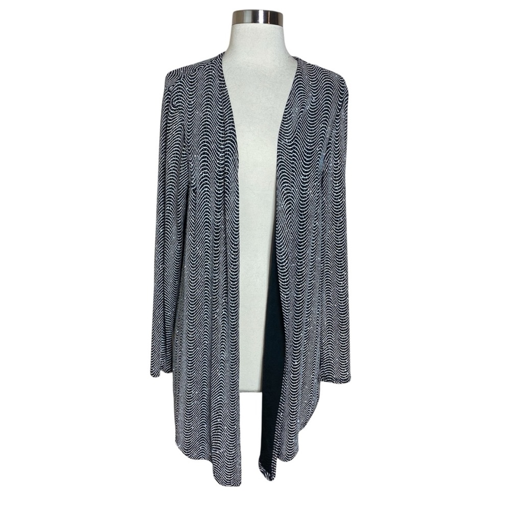 Vintage Onyx Nite by Wendye Chaitin Black Silver Glitter Cardigan Size 12